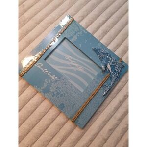 SeaWorld  Dolpin Beach 4X6‎ Photo Picture Frame Wood Rope Mosaic NEW